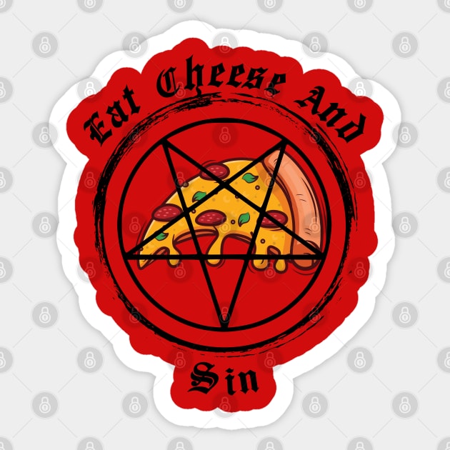 Eat Cheese and Sin Pentagram Sticker by LylaLace Studio